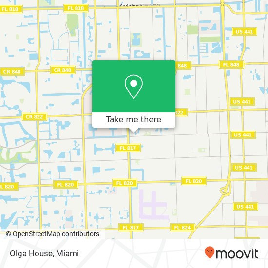 Mapa de Olga House, 1755 N University Dr Hollywood, FL 33024