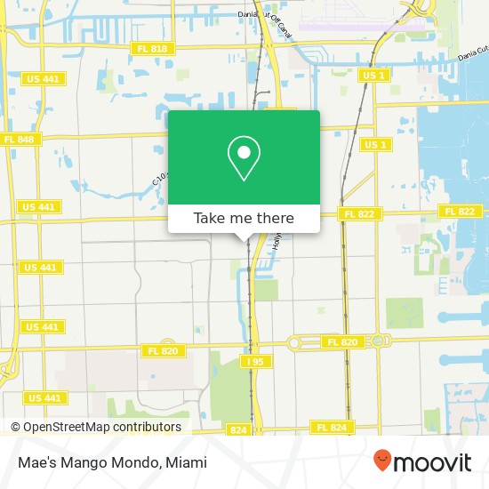 Mapa de Mae's Mango Mondo, 1940 N 30th Rd Hollywood, FL 33021
