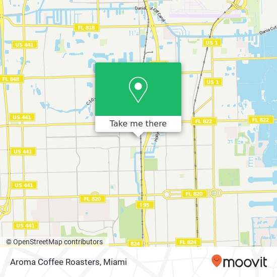 Mapa de Aroma Coffee Roasters, 1940 N 30th Rd Hollywood, FL 33021