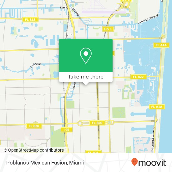 Mapa de Poblano's Mexican Fusion, Scott St Hollywood, FL 33020