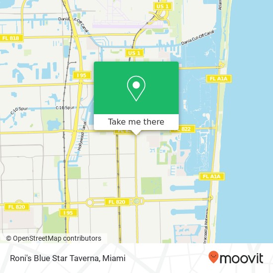 Mapa de Roni's Blue Star Taverna, 2221 N Federal Hwy Hollywood, FL 33020