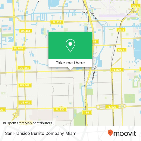 Mapa de San Fransico Burrito Company, 3389 Sheridan St Hollywood, FL 33021