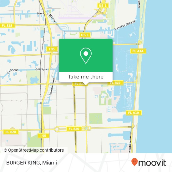 Mapa de BURGER KING, 2319 N Federal Hwy Hollywood, FL 33020