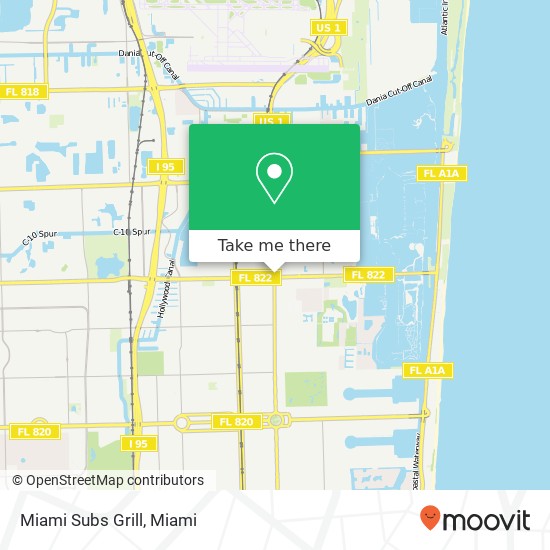 Mapa de Miami Subs Grill, 1505 S Federal Hwy Dania Beach, FL 33004
