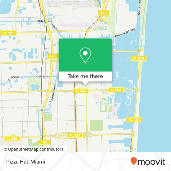 Mapa de Pizza Hut, 1300 S Federal Hwy Dania Beach, FL 33004