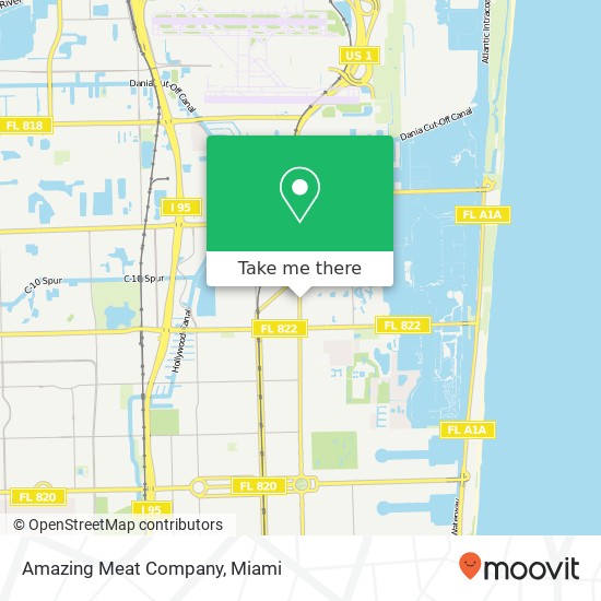 Mapa de Amazing Meat Company, 1103 S Federal Hwy Dania Beach, FL 33004