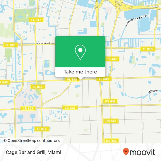 Mapa de Cage Bar and Grill, 6870 Stirling Rd Hollywood, FL 33024
