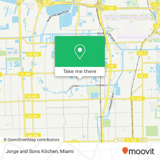 Mapa de Jorge and Sons Kitchen, 3650 N 36th Ave Hollywood, FL 33021