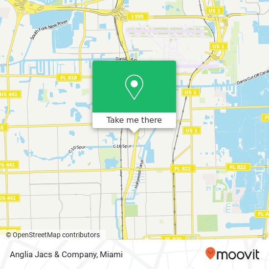 Mapa de Anglia Jacs & Company, 4000 N 28th Ter Hollywood, FL 33020