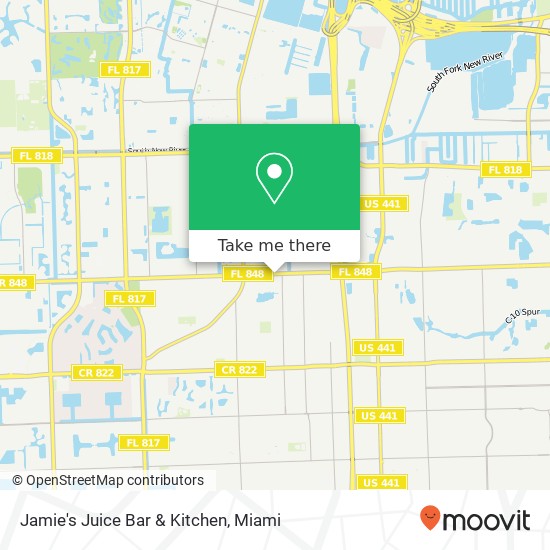 Mapa de Jamie's Juice Bar & Kitchen, 6856 Stirling Rd Hollywood, FL 33024