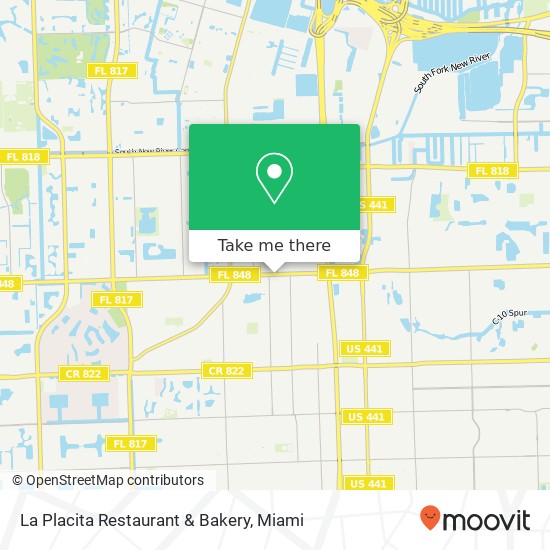 Mapa de La Placita Restaurant & Bakery, 6700 Stirling Rd Hollywood, FL 33024