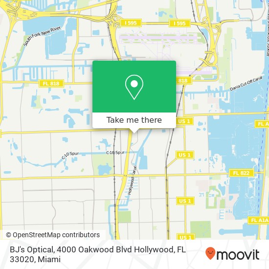 BJ's Optical, 4000 Oakwood Blvd Hollywood, FL 33020 map