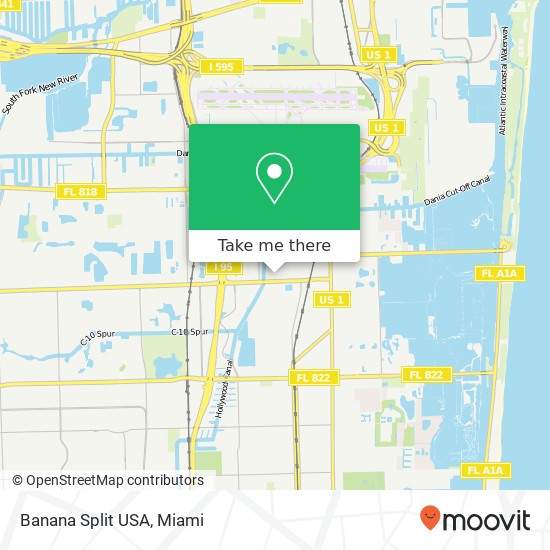 Mapa de Banana Split USA, 1210 Stirling Rd Dania Beach, FL 33004