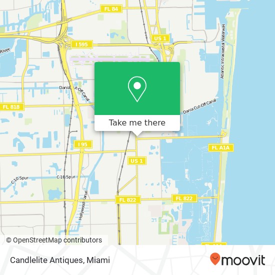 Mapa de Candlelite Antiques, 10 N Federal Hwy Dania Beach, FL 33004