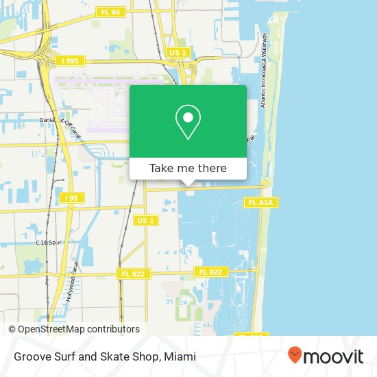 Mapa de Groove Surf and Skate Shop, 603 E Dania Beach Blvd Dania Beach, FL 33004