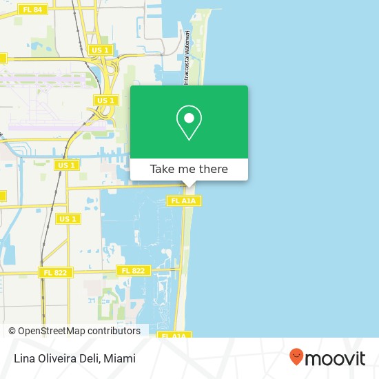 Mapa de Lina Oliveira Deli, 6051 N Ocean Dr Hollywood, FL 33019