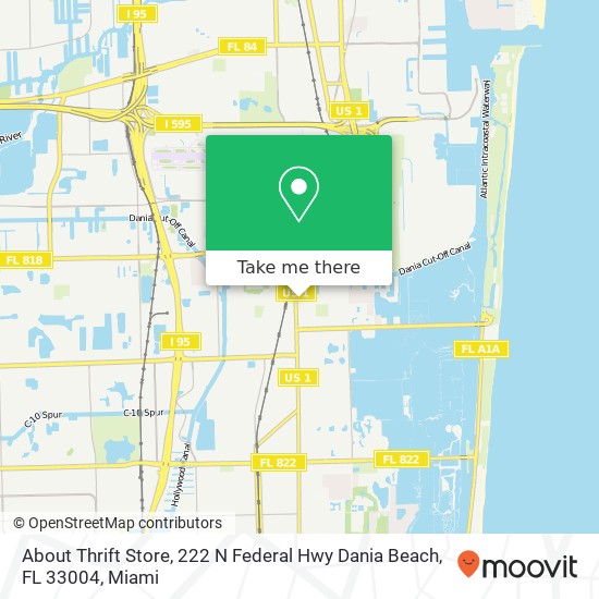 Mapa de About Thrift Store, 222 N Federal Hwy Dania Beach, FL 33004