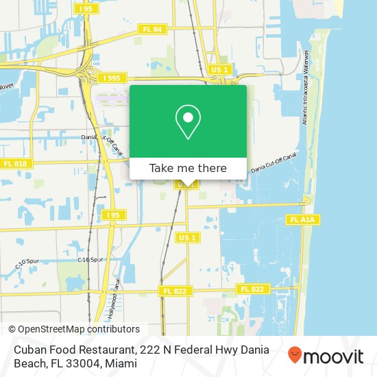 Mapa de Cuban Food Restaurant, 222 N Federal Hwy Dania Beach, FL 33004