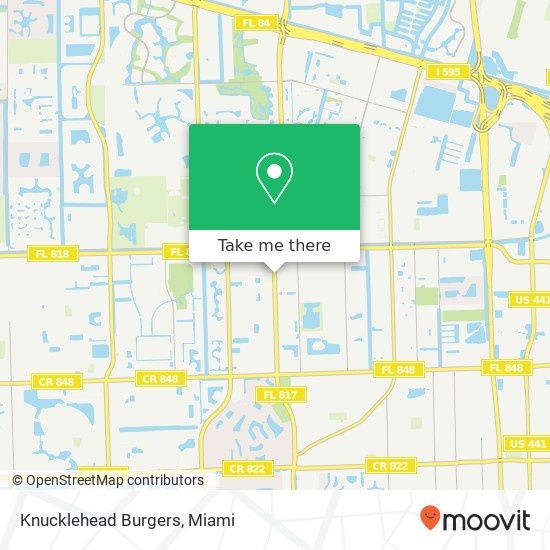 Mapa de Knucklehead Burgers, 4900 S University Dr Fort Lauderdale, FL 33328