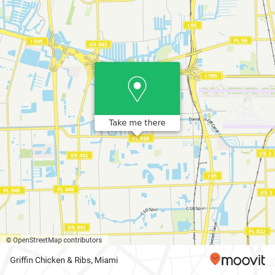 Mapa de Griffin Chicken & Ribs, 3325 Griffin Rd Dania Beach, FL 33312