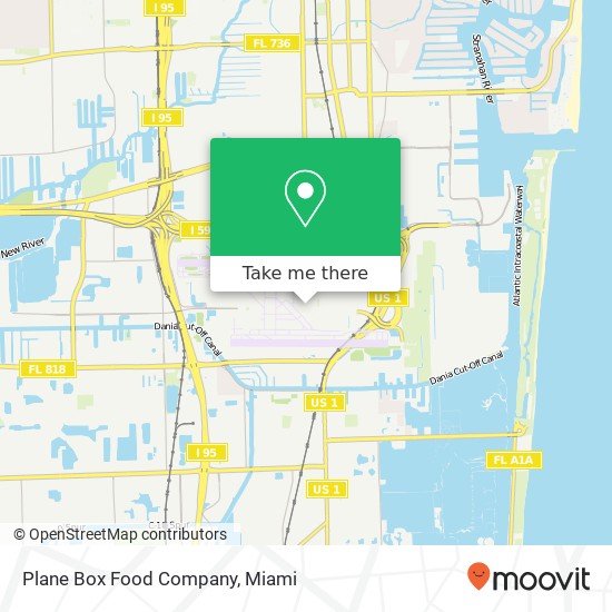 Mapa de Plane Box Food Company, Terminal Dr Fort Lauderdale, FL 33315
