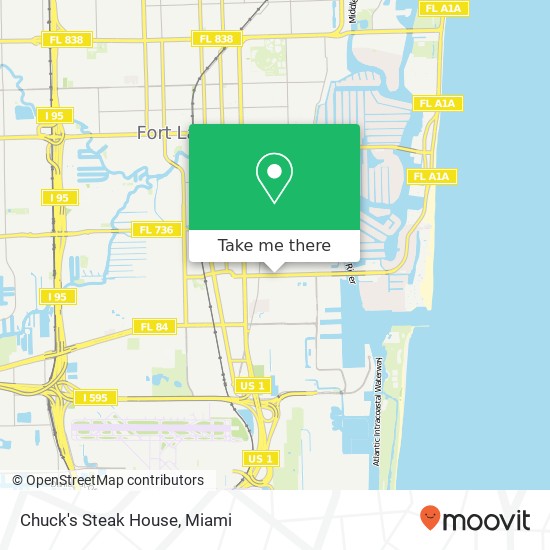 Mapa de Chuck's Steak House, 1207 SE 17th St Fort Lauderdale, FL 33316