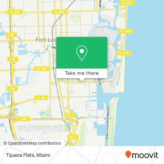 Mapa de Tijuana Flats, 1489 SE 17th St Fort Lauderdale, FL 33316