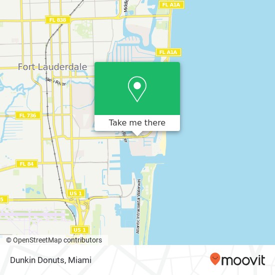 Mapa de Dunkin Donuts, 2300 SE 17th St Fort Lauderdale, FL 33316