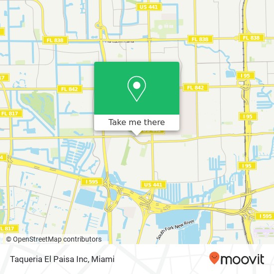 Mapa de Taqueria El Paisa Inc, 4400 Peters Rd Fort Lauderdale, FL 33317