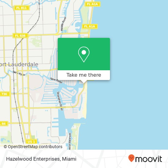 Mapa de Hazelwood Enterprises, 801 Seabreeze Blvd Fort Lauderdale, FL 33316