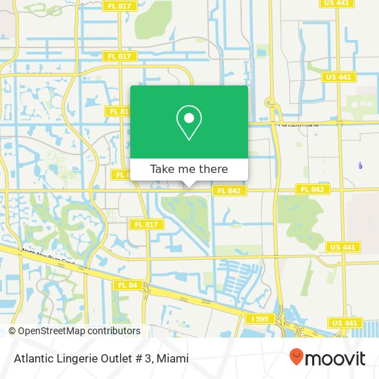 Mapa de Atlantic Lingerie Outlet # 3, 6927 W Broward Blvd Plantation, FL 33317