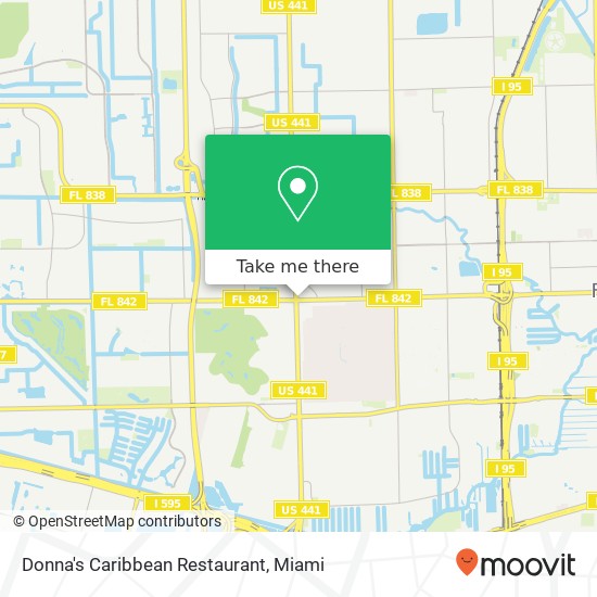 Mapa de Donna's Caribbean Restaurant, 3951 W Broward Blvd Fort Lauderdale, FL 33312