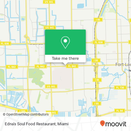 Mapa de Edna's Soul Food Restaurant, 3351 W Broward Blvd Lauderhill, FL 33311