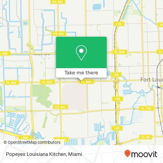 Mapa de Popeyes Louisiana Kitchen, 3291 W Broward Blvd Fort Lauderdale, FL 33311