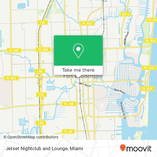Mapa de Jetset Nightclub and Lounge, 109 SW 2nd Ave Fort Lauderdale, FL 33301