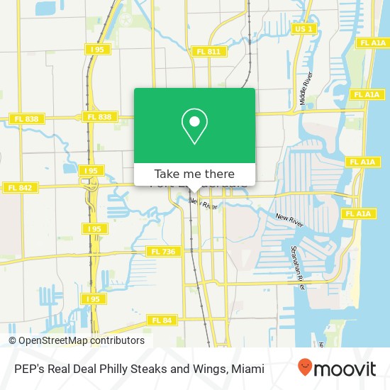PEP's Real Deal Philly Steaks and Wings, 21 W Las Olas Blvd Fort Lauderdale, FL 33301 map
