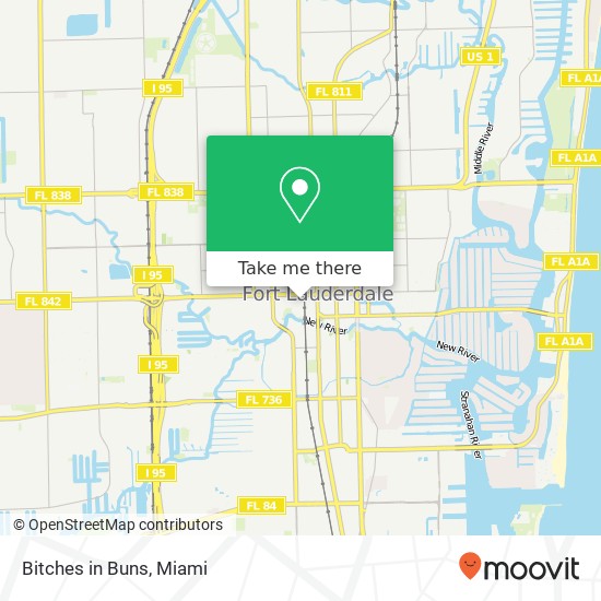 Mapa de Bitches in Buns, 100 SW 3rd Ave Fort Lauderdale, FL 33312