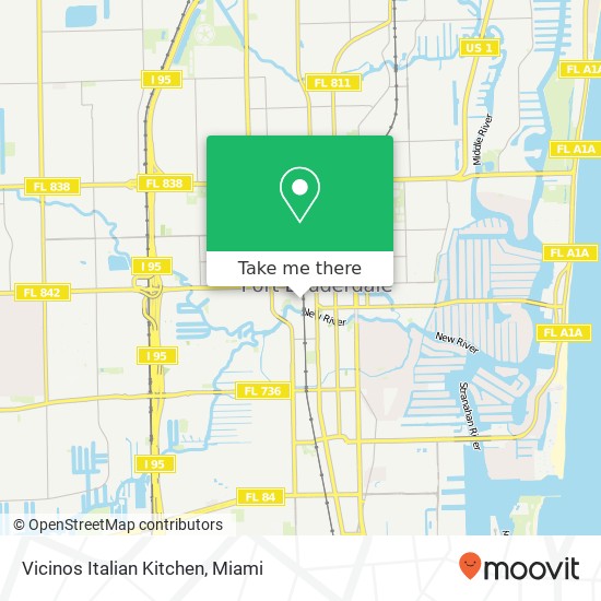 Mapa de Vicinos Italian Kitchen, 208 SW 2nd St Fort Lauderdale, FL 33301