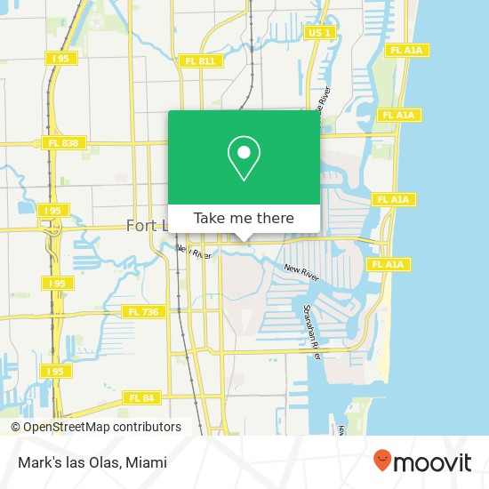 Mapa de Mark's las Olas, 1032 E Las Olas Blvd Fort Lauderdale, FL 33301