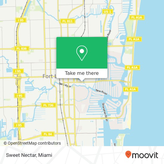 Mapa de Sweet Nectar, 1017 E Las Olas Blvd Fort Lauderdale, FL 33301