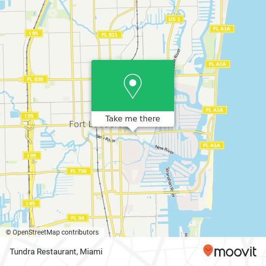 Mapa de Tundra Restaurant, 1017 E Las Olas Blvd Fort Lauderdale, FL 33301