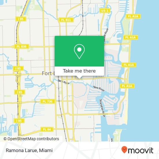 Mapa de Ramona Larue, 1010 E Las Olas Blvd Fort Lauderdale, FL 33301