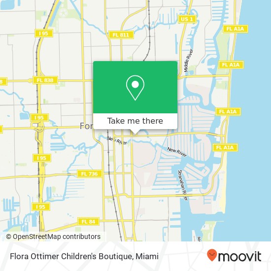 Mapa de Flora Ottimer Children's Boutique, 713 E Las Olas Blvd Fort Lauderdale, FL 33301
