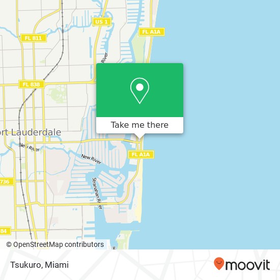 Mapa de Tsukuro, 225 S Fort Lauderdale Beach Blvd Fort Lauderdale, FL 33316