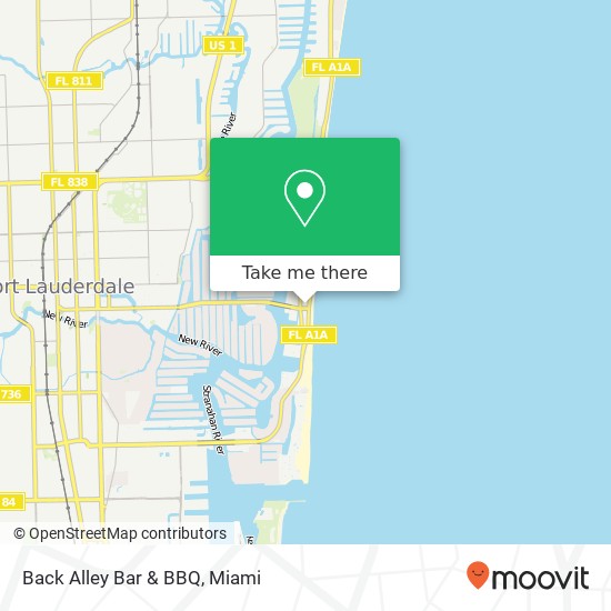 Mapa de Back Alley Bar & BBQ, 234 Almond Ave Fort Lauderdale, FL 33316