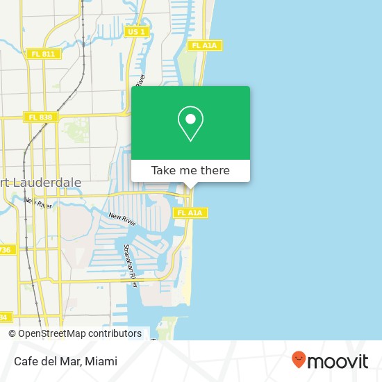 Mapa de Cafe del Mar, 213 S Fort Lauderdale Beach Blvd Fort Lauderdale, FL 33316