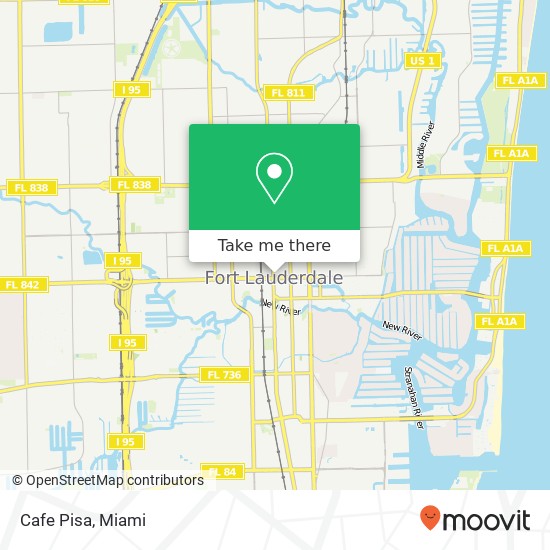 Mapa de Cafe Pisa, 1 E Broward Blvd Fort Lauderdale, FL 33301