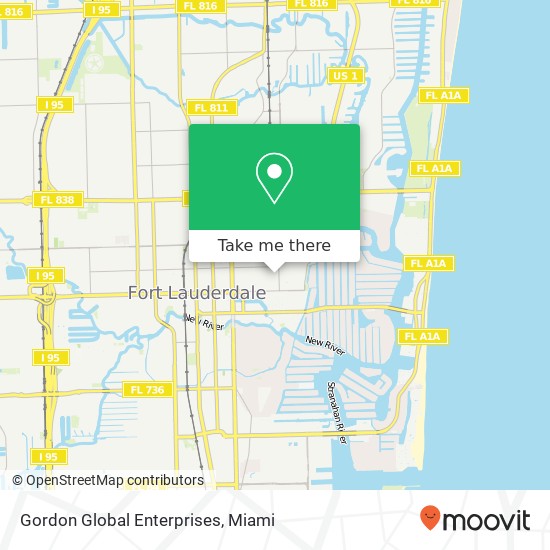 Mapa de Gordon Global Enterprises, 1300 NE 3rd St Fort Lauderdale, FL 33301