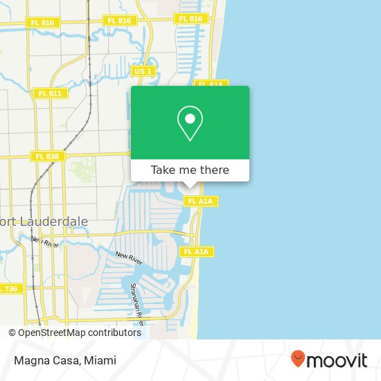 Mapa de Magna Casa, 501 N Birch Rd Fort Lauderdale, FL 33304