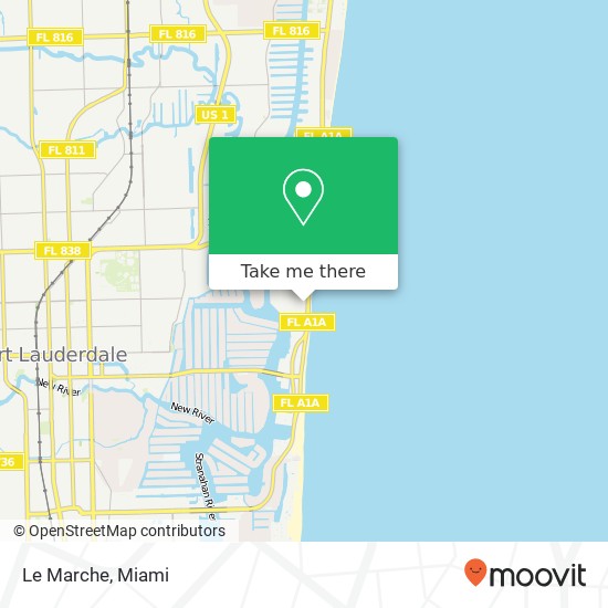 Mapa de Le Marche, 505 N Fort Lauderdale Beach Blvd Fort Lauderdale, FL 33304